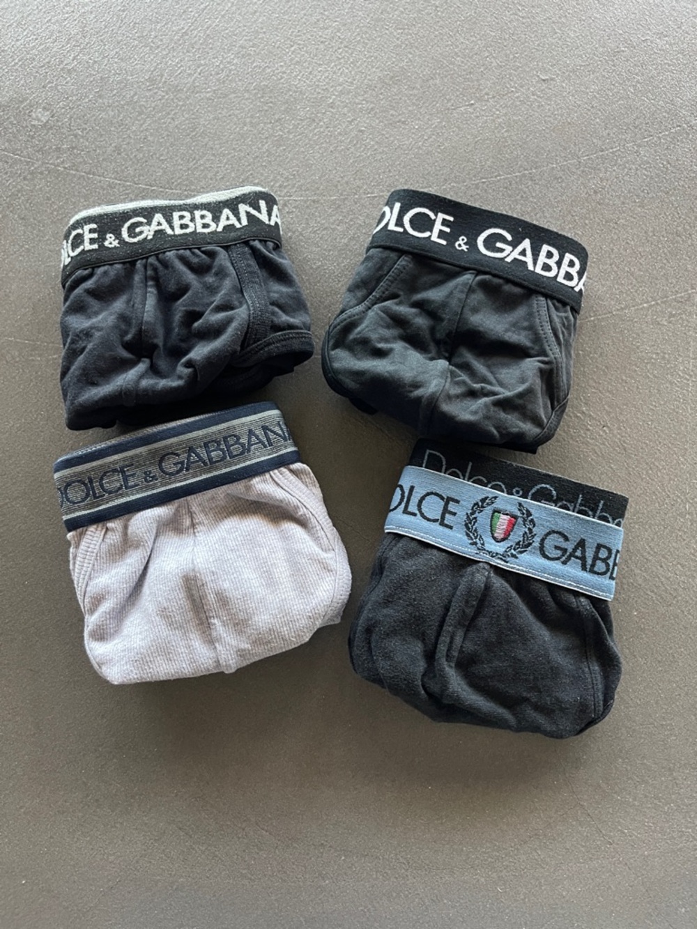 Dolce & Gabbana Men’s Boxer Briefs - Black & Gray (Set of 4) small